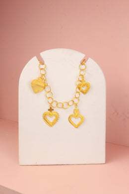 COLLAR DE CORAZONES X4