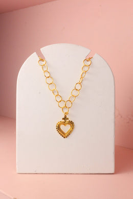 CADENA CORAZÓN CRUZ