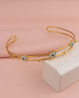 CHOKER OJOS DOBLE FLOR Y CORAZON