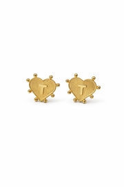ARETES CORAZÓN INICIAL CON BALINES