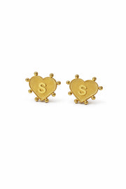 ARETES CORAZÓN INICIAL CON BALINES