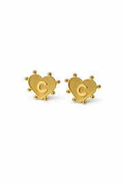 ARETES CORAZÓN INICIAL CON BALINES