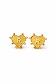 ARETES CORAZÓN INICIAL CON BALINES